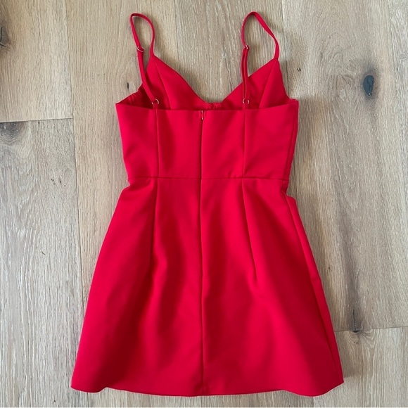 Princess Polly Novella Mini Dress, Valentine Red, Slim Fitting Sz 4 *L14 - Picture 3 of 4